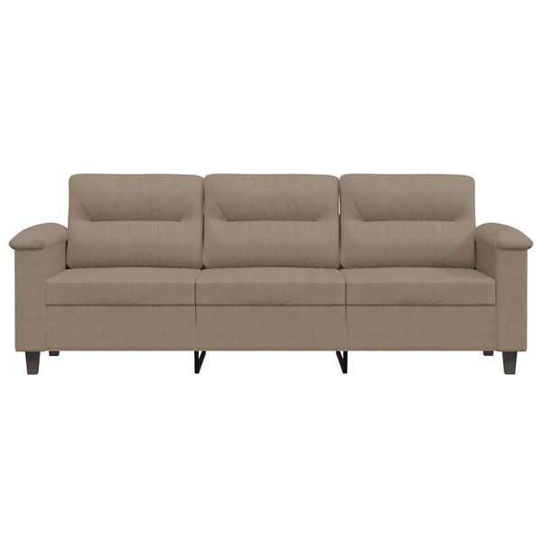 vidaXL 3-Sitzer-Sofa Taupe 180 cm Mikrofasergewebe