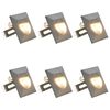 vidaXL Au&szlig;enwandleuchten 6 Stk. LED 2 W Silbern Quadratisch