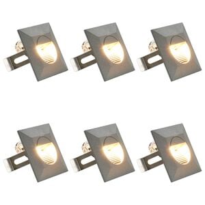 vidaXL Au&szlig;enwandleuchten 6 Stk. LED 2 W Silbern Quadratisch