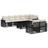 vidaXL Gartensofa-set 9 stk. Schwarz und Cremewei&szlig; Poly-Rattan