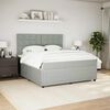 vidaXL Boxspringbett mit Matratze Hellgrau 180x200 cm Samt