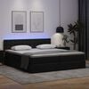 vidaXL Bett mit Stauraum und LED Schwarz 200 x 200 cm Kunstleder