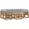 vidaXL Outdoor-Sofagarnitur 7 stk. Nat&uuml;rlich und Hellgrau Polyester