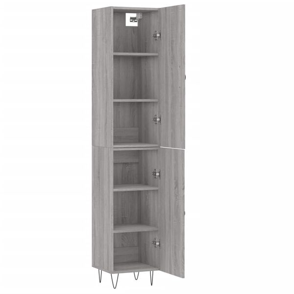 vidaXL Highboard Grau Sonoma 34,5x34x180 cm Holzwerkstoff