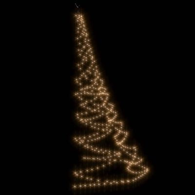 vidaXL Weihnachtsbaum an der Wand mit Metallhaken 260 LED Warmweiß 3 m