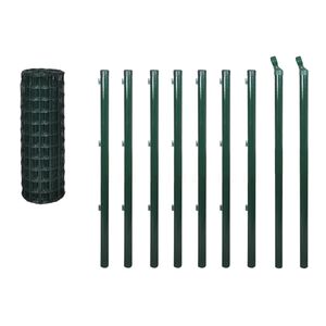 vidaXL Eurozaun Stahl 10x1,5 m Gr&uuml;n