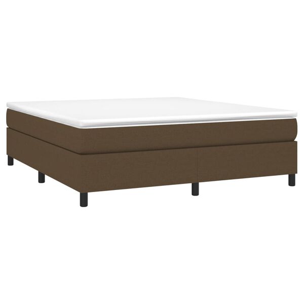 vidaXL Boxspringbett mit Matratze Dunkelbraun 180x200 cm Stoff