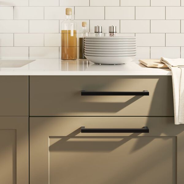 vidaXL M&ouml;belgriffe 10 Stk. Schwarz 224 mm Edelstahl