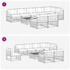 vidaXL Outdoor-Sofagarnitur mit Kissen 9 pcs Natur und Anthrazit