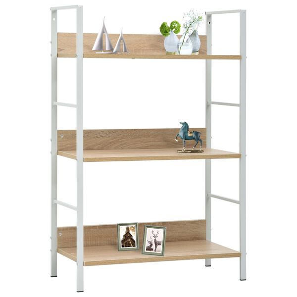 vidaXL Bücherregal 3 Regalböden Eiche 60×27,6×90,5 cm Holzwerkstoff