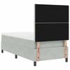 vidaXL Boxspringbett mit Matratze Hellgrau 90 x 200 cm Stoff