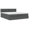 vidaXL Ottoman-Bett mit Matratze Dunkelgrau 200x200 cm Stoff