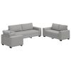 vidaXL 3-teiliges Sofa-Set mit Kissen, wolkengrauer Stoff