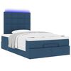 vidaXL Ottoman-Bett mit Matratze & LEDs Blau 120x200 cm Stoff