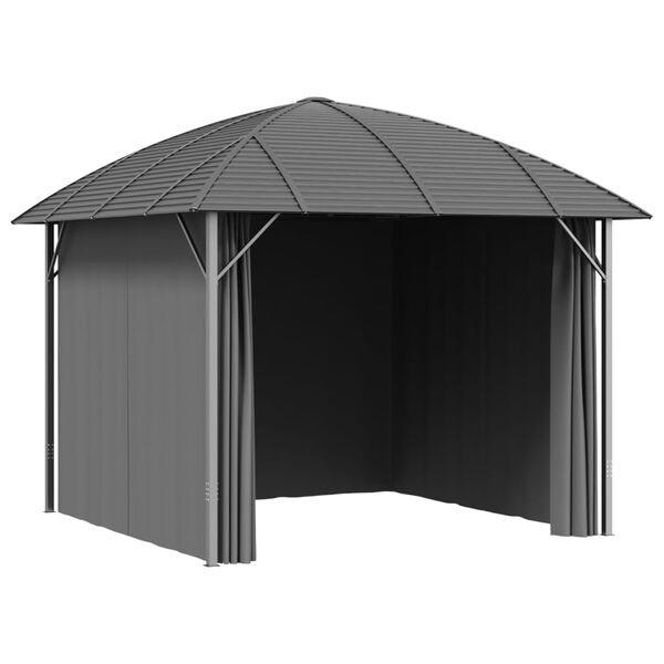 vidaXL Pavillon mit Seitenw&auml;nden & Bogendach 3x3 m Anthrazit