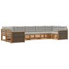 vidaXL Outdoor-Sofagarnitur mit Kissen 7 pcs Nat&uuml;rlich und Hellgrau