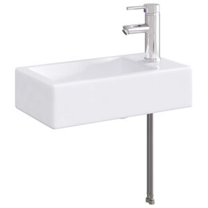 vidaXL Waschbecken mit Wasserhahn und Abfluss Chrom