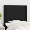 vidaXL Kopfteil mit Ohren Schwarz 103x16x118/128 cm Stoff