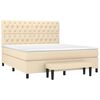 vidaXL Boxspringbett mit Matratze Creme 160x200 cm Stoff