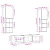 vidaXL 5-tlg. Wohnwand mit LED-Beleuchtung Sonoma-Eiche Holzwerkstoff