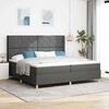 vidaXL Boxspringbett mit Matratze mit Kopfteil Grau 200 x 200 cm Stoff