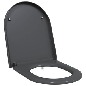 vidaXL Toilettensitz Anthrazit 49 x 36 x 4 cm Duroplast