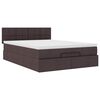 vidaXL Ottoman-Bett mit Matratze Dunkelbraun 140x190 cm Stoff
