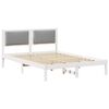 vidaXL Bettrahmen Hellgrau 135 x 190 cm Massives Kiefernholz