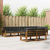 vidaXL Outdoor-Sofagarnitur mit Kissen 8 pcs Natur und Anthrazit