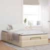 vidaXL Ottoman-Bett mit Matratze Creme 120x200 cm Stoff