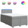 vidaXL Boxspringbett mit Matratze Hellgrau 120x200 cm Stoff