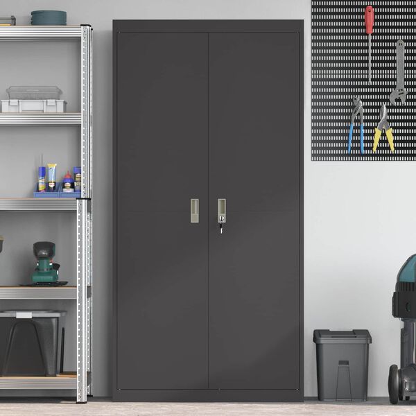 vidaXL Aufbewahrungsschrank 2 pcs Schwarz 90 x 40 x 180 cm