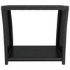 vidaXL Beistelltisch mit Glasplatte Schwarz Poly Rattan & Hartglas