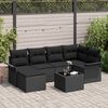 vidaXL Gartensofa-set mit Speicher 7 pcs Schwarz Poly-Rattan