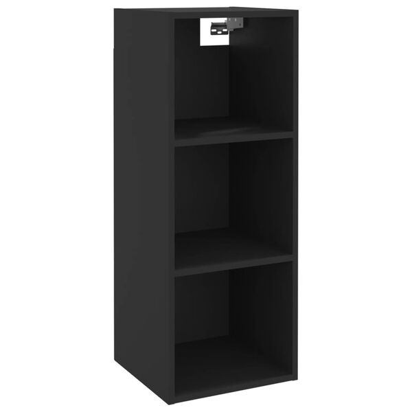 vidaXL Wandschrank Schwarz 34,5x32,5x90 cm Holzwerkstoff