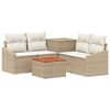vidaXL Sofa Set 6 stk. Beige und Cremewei&szlig; Polyrattan und Stahl