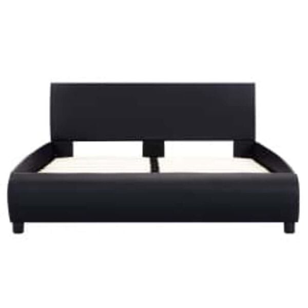 vidaXL Bettgestell mit LED Schwarz Kunstleder 140&times;200 cm