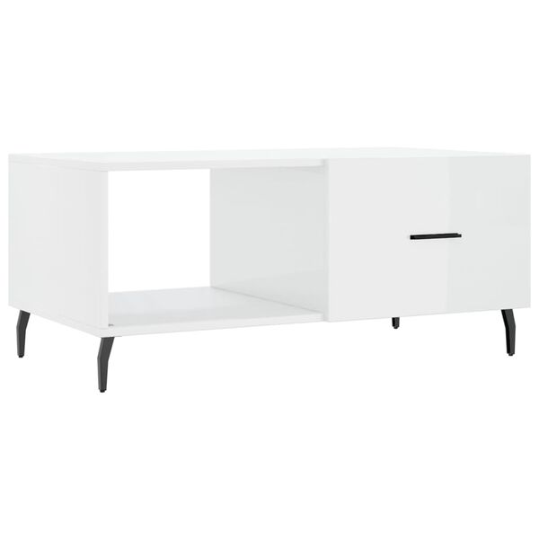 vidaXL Couchtisch Hochglanz-Wei&szlig; 90x50x40 cm Holzwerkstoff