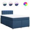 vidaXL Boxspringbett mit Matratze Blau 120x200 cm Stoff