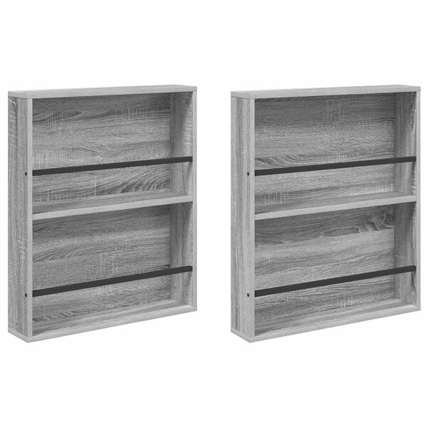 vidaXL Magazinregal 2 pcs Graues Sonoma 60 x 12 x 70 cm Holzwerkstoff