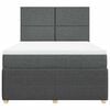 vidaXL Boxspringbett mit Matratze Dunkelgrau 160x200 cm Stoff