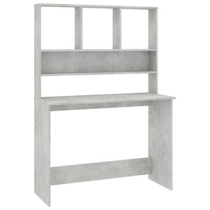 vidaXL Schreibtisch mit Regalen Betongrau 110x45x157 cm Holzwerkstoff