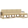vidaXL Outdoor-Sofagarnitur mit Kissen 5 pcs Wei&szlig; und Beige