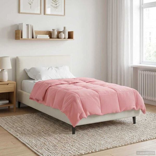 vidaXL Winterbettdecke Gepolstert Rosa 140 x 220 cm Mikrofaser