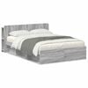 vidaXL Bettgestell mit Stauraum Grau Sonoma 160 x 200 cm Holzwerkstoff