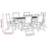 vidaXL 7-tlg. Garten-Essgruppe Massivholz Akazie und Textilene