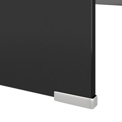 vidaXL TV-Tisch/Bildschirmerhöhung Glas Schwarz 120x30x13 cm