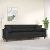 vidaXL 3-Sitzer-Sofa mit Kissen Schwarz 210 cm Mikrofasergewebe