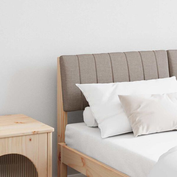 vidaXL Gepolstertes Kopfteil Taupe 140 cm Massives Kiefernholz