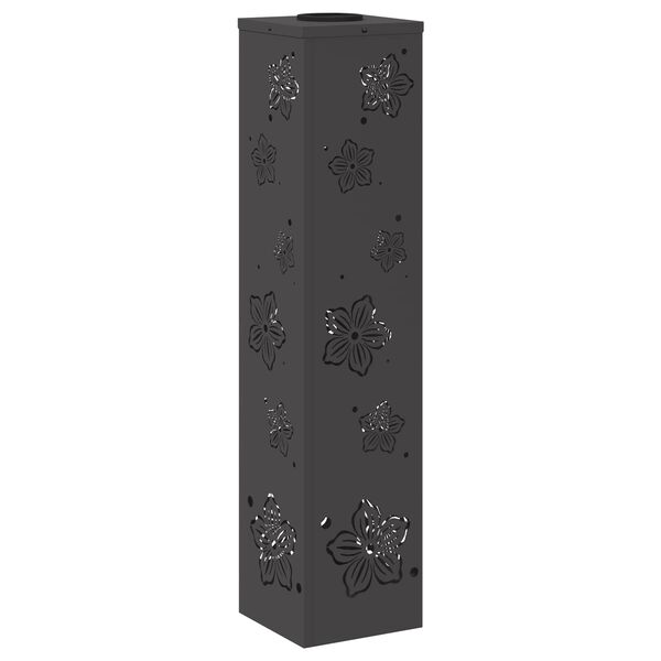 vidaXL Solar LED Weg Licht 2 pcs Schwarz Kalt gewalzter Stahl